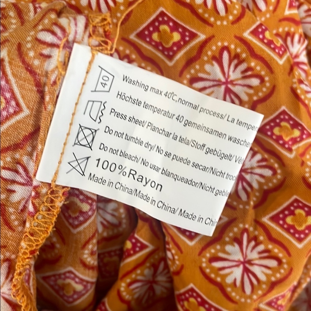 Hotouch Orange Patterned Boho Dress - Picture 8 of 8